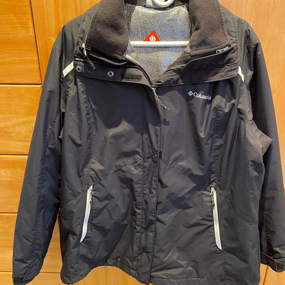 Columbia Interchange Omni-Heat Women's Black/White trim Performance Coat 1X